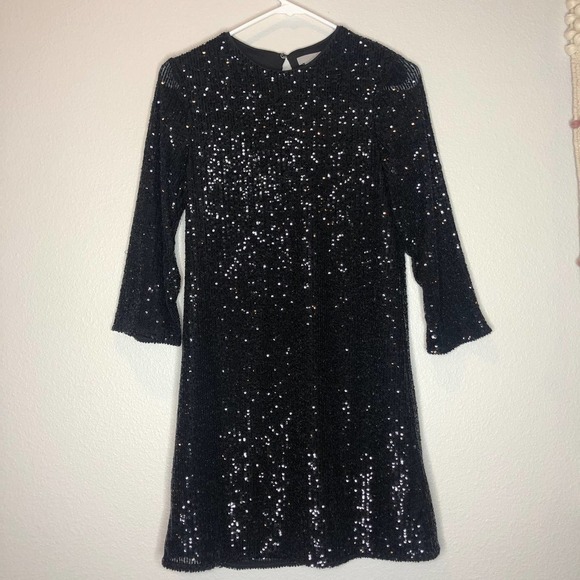 H&M Dresses & Skirts - h&m sequin black 3/4 sleeves dress XS